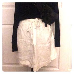 J Crew White Linen Skirt